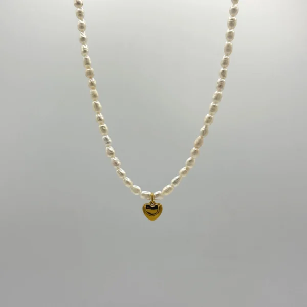 Collar de Corazón y Perlas